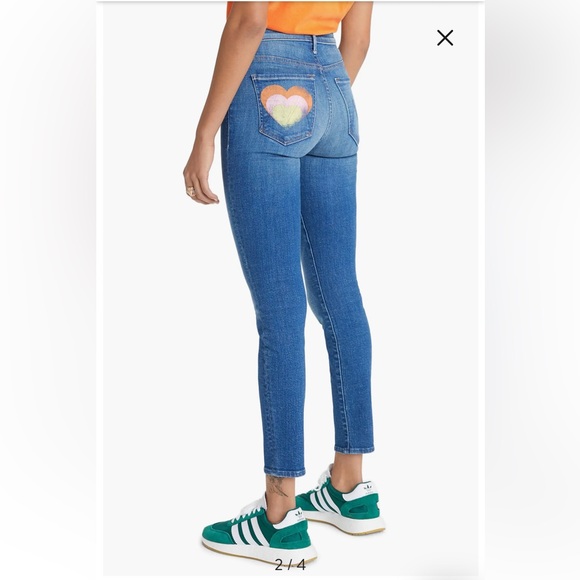 MOTHER Denim - Mother Super Stunner High Waist Ankle Skinny Jeans -Double Vision